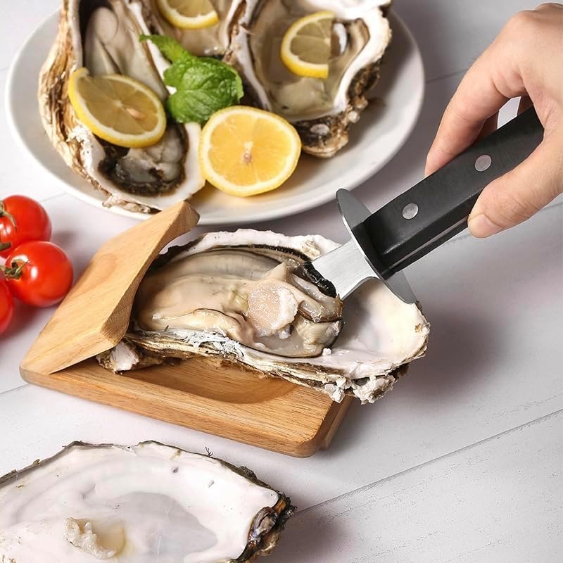 2Pcs Oyster Shucking Opener, Oyster Knife Shucker Set, Shucker Seafood Clam Tool Holder Easy to Use Seafood Tools Specialty Tools