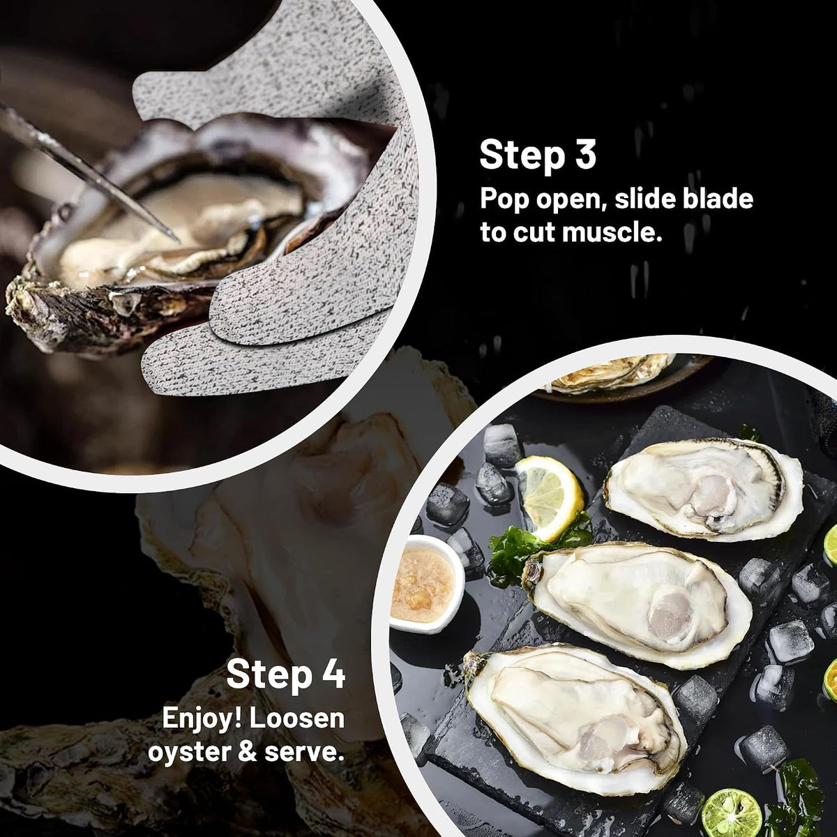 Oyster Shucker Set - 2 Oysters Shucking Knives and Cut Resistant Gloves- Seafood Opener Kit Tools for Oysters, Clam, Shellfish, Crab, Kitchen Tools, Premium Kitchen Knife Tools Gift
