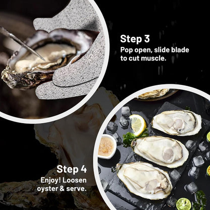 Oyster Shucker Set - 2 Oysters Shucking Knives and Cut Resistant Gloves- Seafood Opener Kit Tools for Oysters, Clam, Shellfish, Crab, Kitchen Tools, Premium Kitchen Knife Tools Gift