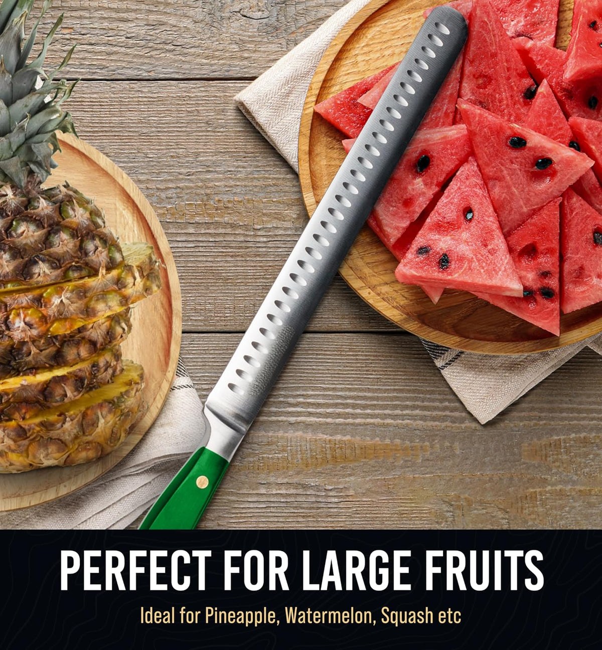 Brisket Slicing Knife – 12" Brisket Knife, BBQ, Grilling Gifts For Men – Razor Sharp German Steel, Full Tang, Ergonomic Handle