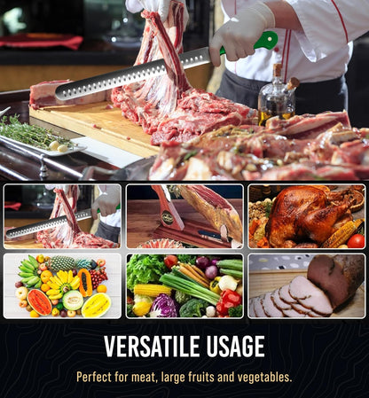 Brisket Slicing Knife – 12" Brisket Knife, BBQ, Grilling Gifts For Men – Razor Sharp German Steel, Full Tang, Ergonomic Handle