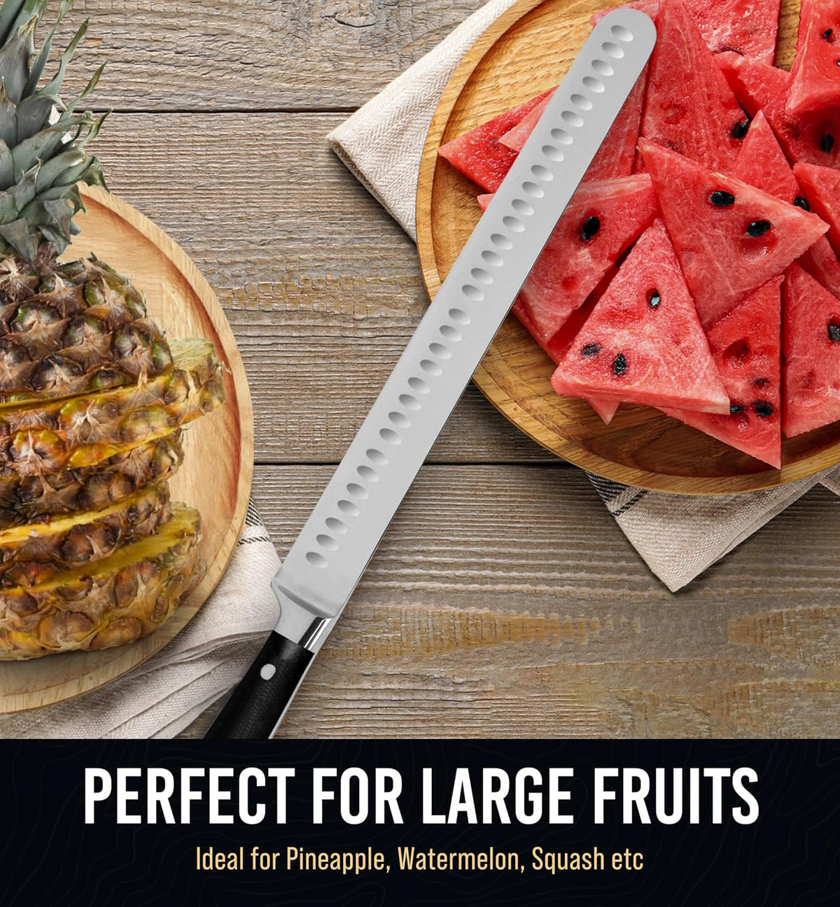 Brisket Slicing Knife – 12" Brisket Knife, BBQ, Grilling Gifts For Men – Razor Sharp German Steel, Full Tang, Ergonomic Handle