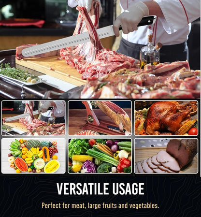 Brisket Slicing Knife – 12" Brisket Knife, BBQ, Grilling Gifts For Men – Razor Sharp German Steel, Full Tang, Ergonomic Handle
