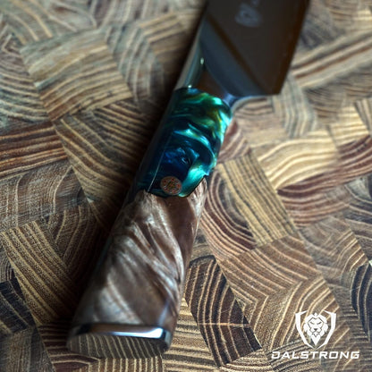 Valhalla 7" Nakiri Knife — Japanese Vegetable Cleaver, 9CR18MOV HC Steel (8–12° Edge), Unique Wood + Resin Handle — For Precision Veg Prep, Asian Cooking & Stir-Fry