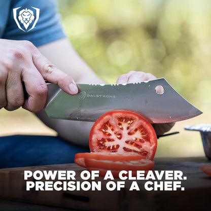 Chef & Cleaver Hybrid Knife - The 'Crixus' - 8 inch - Valhalla Series - 9CR18MOV HC Steel - Celestial Resin & Wood Handle - Razor Sharp Chef's Knife - w/Leather Sheath