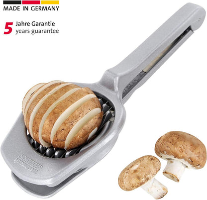 Mushroom & Egg Slicer – Heavy-Duty Aluminum Cutter with 7 Stainless Steel Blades for Even Slices, Multi-Purpose Food Slicer for Mushrooms, Eggs, Strawberries & Kiwi, Kitchen Essentials