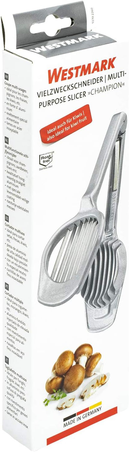 Mushroom & Egg Slicer – Heavy-Duty Aluminum Cutter with 7 Stainless Steel Blades for Even Slices, Multi-Purpose Food Slicer for Mushrooms, Eggs, Strawberries & Kiwi, Kitchen Essentials