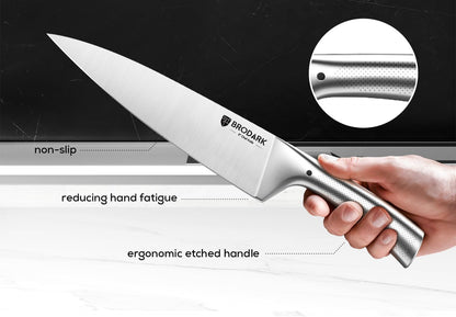 Turkey Carving Knife Set - 8'' Carving Knife and Fork Set for Meat, Brisket, BBQ - 2 PCS High Carbon Stainless Steel Carving Set for Thanksgiving, Christmas Gift, Shark Series