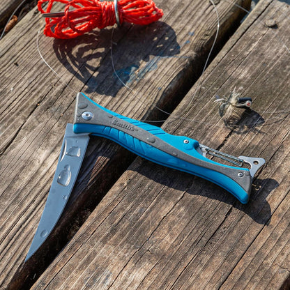 Smith’s RegalRiver 4-Inch Folding Flex Fillet Knife – Green – Stainless Steel Locking Blade – Pocket Knife – Fisherman Accessory – Carabiner – Portable – Fish Cleaning & Deboning