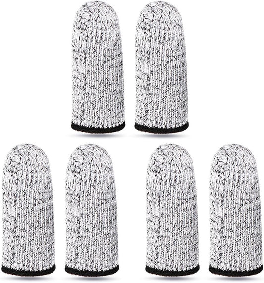3 Pairs Cut-Resistant Finger Sleeves High Wear-Resistant Protective Finger Cots for Sculpture and Kitchen Work Reusable Gray with Anti-Cut Support