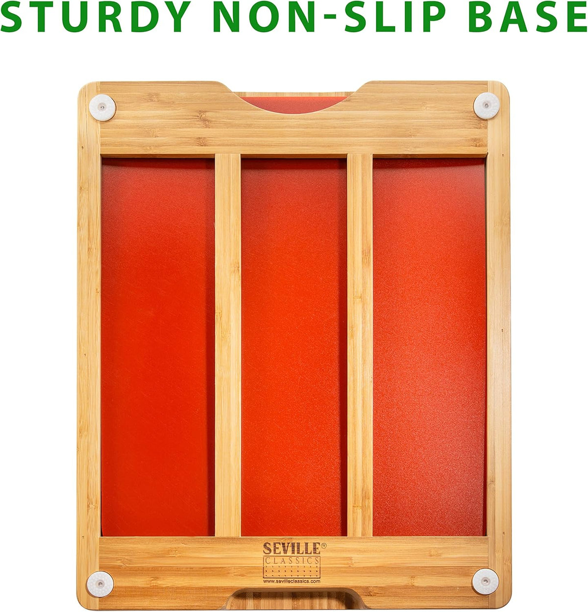 Bamboo Premium Wood Cutting Board Serving Tray w/ 7 Color-Coded BPA-Free Mats, for Chopping Bread, Cheese, Fruits, Vegetables, Meats, Charcuterie (PATENTED), Bamboo (NEW MODEL)
