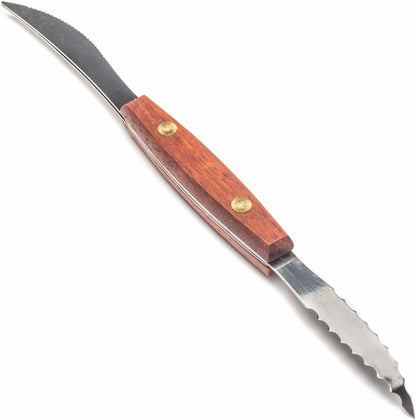 Fox Run 6601 Grapefruit Knife, Stainless Steel and Plastic | Grapefruit Knife Curved Serrated | All In One Dual Sided Grapefuit Knife For Easily Slicing & Serving | Minimize Mess