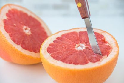 Fox Run 6601 Grapefruit Knife, Stainless Steel and Plastic | Grapefruit Knife Curved Serrated | All In One Dual Sided Grapefuit Knife For Easily Slicing & Serving | Minimize Mess