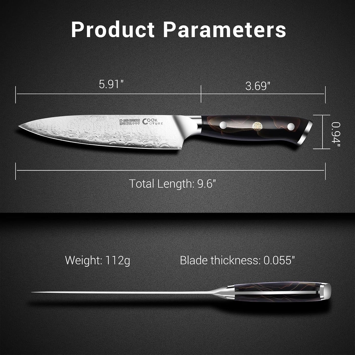 Kitchen Utility Knife,6 Inch Class Damascus Chef Knife,Japanese Petty Paring Knife