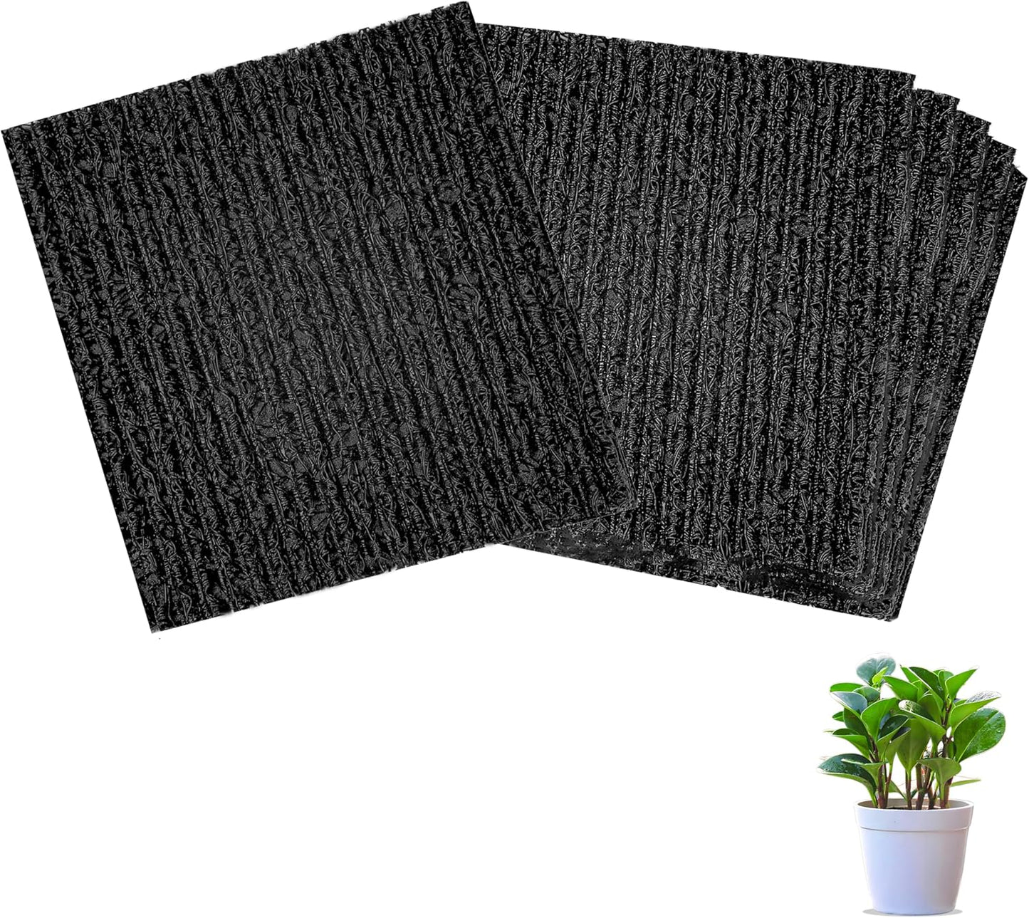 6-Pack Flexible Plant Pot Mat - Planter Water Liners for Inside of Potted Plants, Easy-to-Cut Soil Protection & Aeration Mat (6.3 inch)