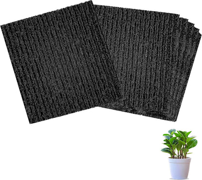 6-Pack Flexible Plant Pot Mat - Planter Water Liners for Inside of Potted Plants, Easy-to-Cut Soil Protection & Aeration Mat (6.3 inch)