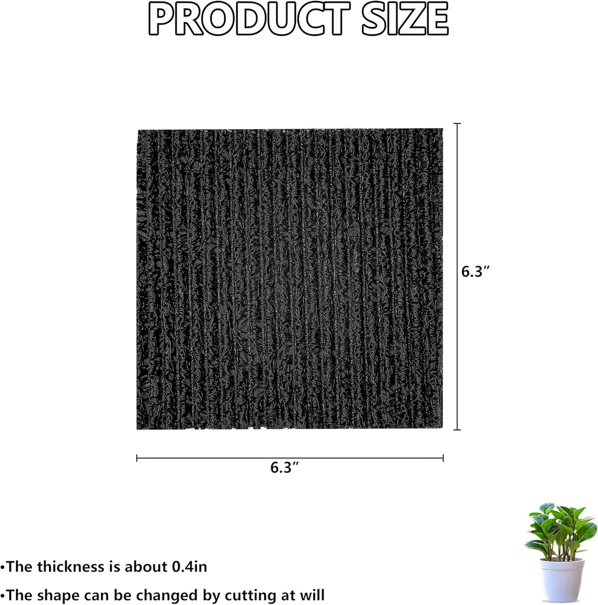 6-Pack Flexible Plant Pot Mat - Planter Water Liners for Inside of Potted Plants, Easy-to-Cut Soil Protection & Aeration Mat (6.3 inch)