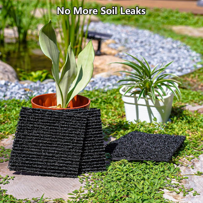 6-Pack Flexible Plant Pot Mat - Planter Water Liners for Inside of Potted Plants, Easy-to-Cut Soil Protection & Aeration Mat (6.3 inch)