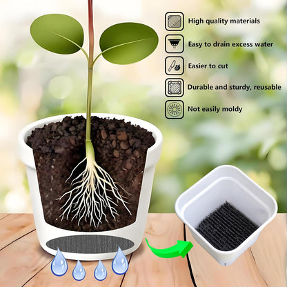 6-Pack Flexible Plant Pot Mat - Planter Water Liners for Inside of Potted Plants, Easy-to-Cut Soil Protection & Aeration Mat (6.3 inch)