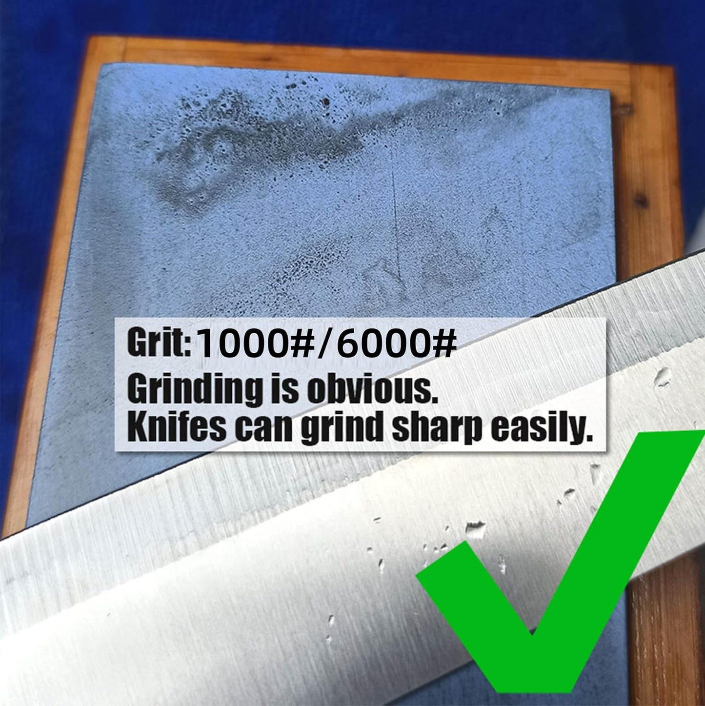 Knife Sharpening Stone Set – Professional Whetstone 4 Side Grit 1000/6000 Knife Sharpener with Diamond sharpening stone, Sharpening Stone Holder & Angle Guide