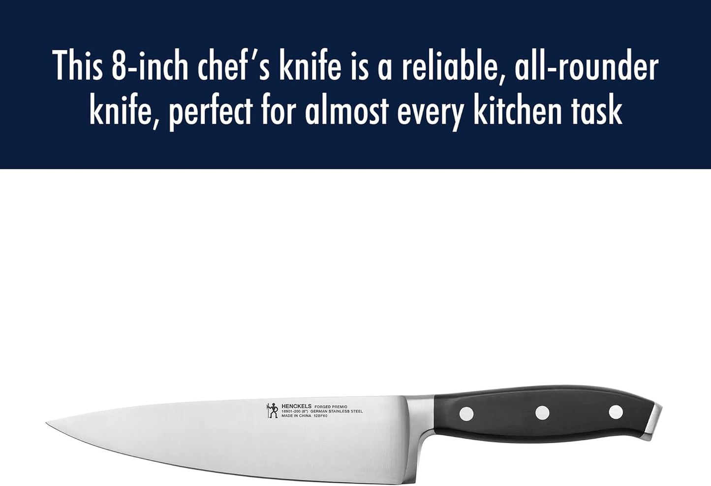 Forged Accent Razor-Sharp 8-inch Chef's Knife, Black, German Engineered Informed by 100+ Years of Mastery