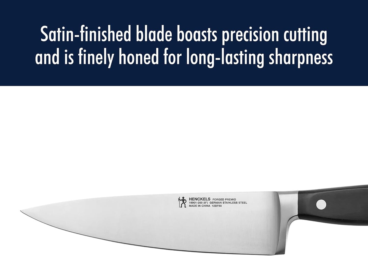 Forged Accent Razor-Sharp 8-inch Chef's Knife, Black, German Engineered Informed by 100+ Years of Mastery
