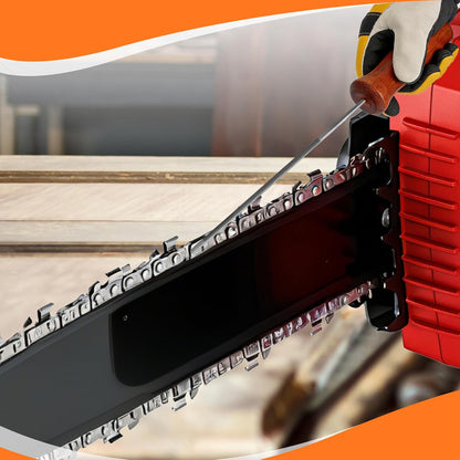 10 PC Chainsaw Sharpener Kit with 5/32" 3/16" 11/64" Round File | Complete Chain Saw Sharpener Set with 6-Inch Flat File, Depth Gauge, Filing Guide and Handle for Chainsaw Chain Sharpening