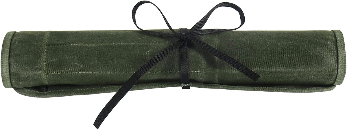 Knife Roll Bag, Chef’s Knife Roll Bag, Heavy Duty Chef Knife Roll Bag with 6 Slots, Waxed Canvas Knife Bag Roll, Knife Pouch Holder for Home Kitchen Travel Camping,Pink
