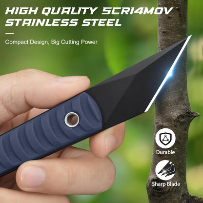 Precision Grafting Knife, Full-Tang Design, Precision Gardening Tool for Budding, Bonsai and Plant Grafting, Blue Handle