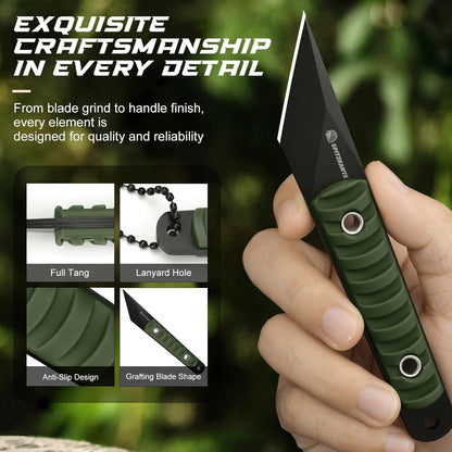 Precision Grafting Knife, Full-Tang Design, Precision Gardening Tool for Budding, Bonsai and Plant Grafting, Blue Handle