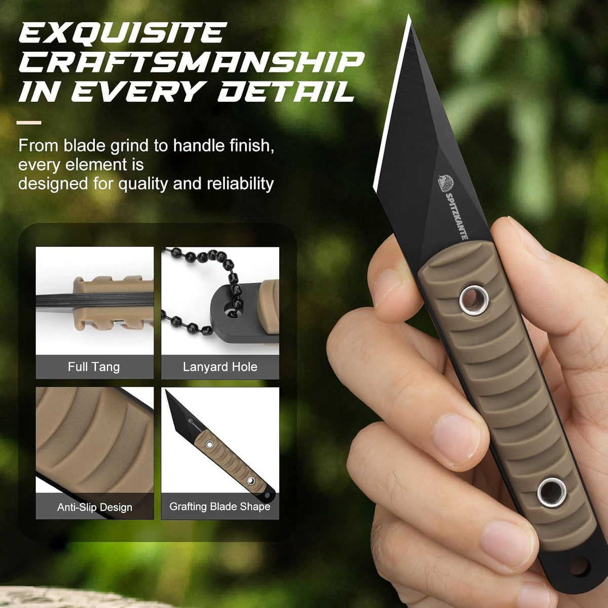 Precision Grafting Knife, Full-Tang Design, Precision Gardening Tool for Budding, Bonsai and Plant Grafting, Blue Handle