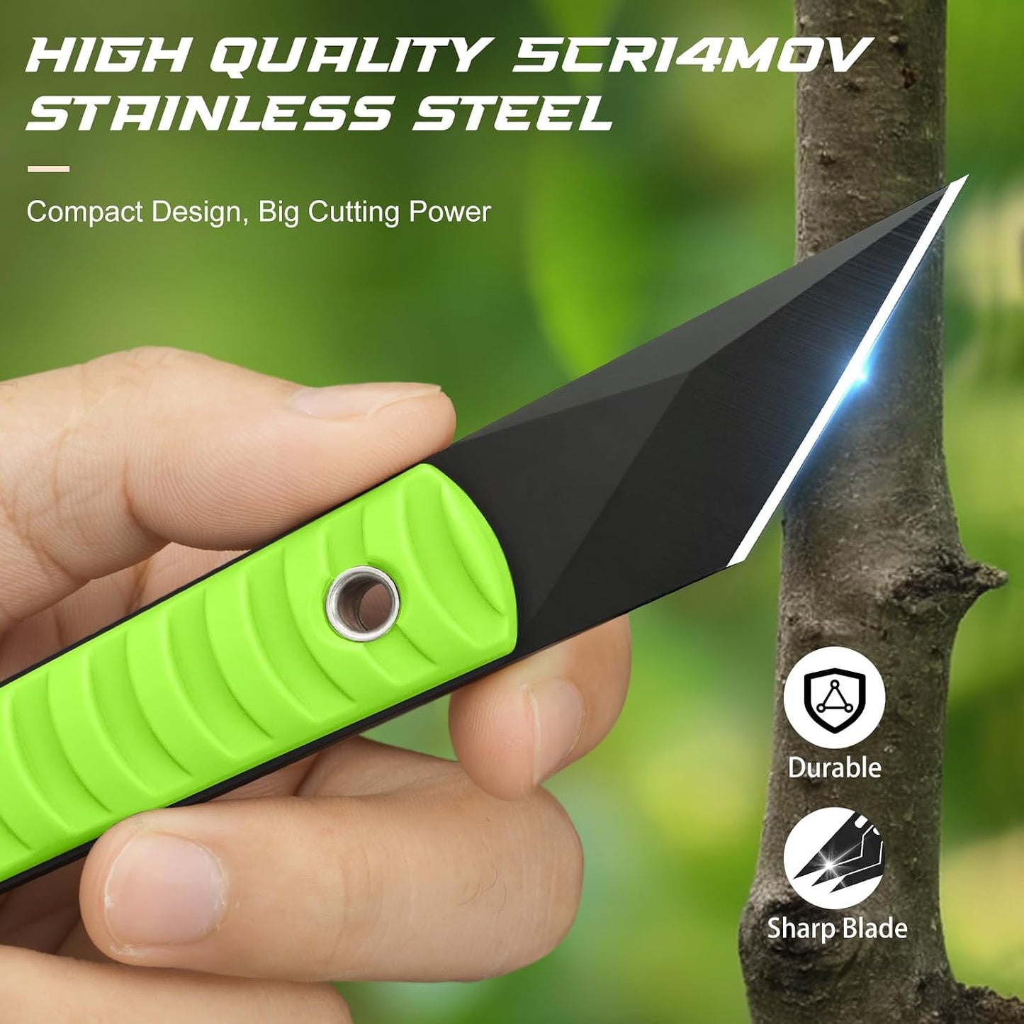 Precision Grafting Knife, Full-Tang Design, Precision Gardening Tool for Budding, Bonsai and Plant Grafting, Blue Handle