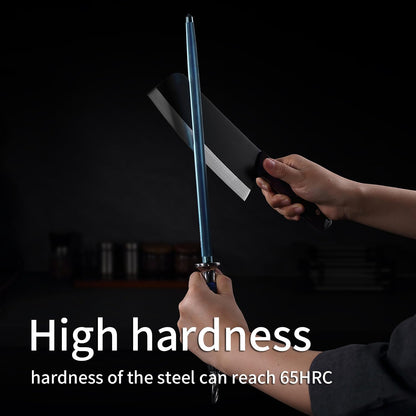Sharpening Steel with Larger Diameter Professional Honing Rod Knife Sharpener, High Carbon Steel Knife Sharpener Rod, Magnetized Steel, Ideal for All Chef Knives