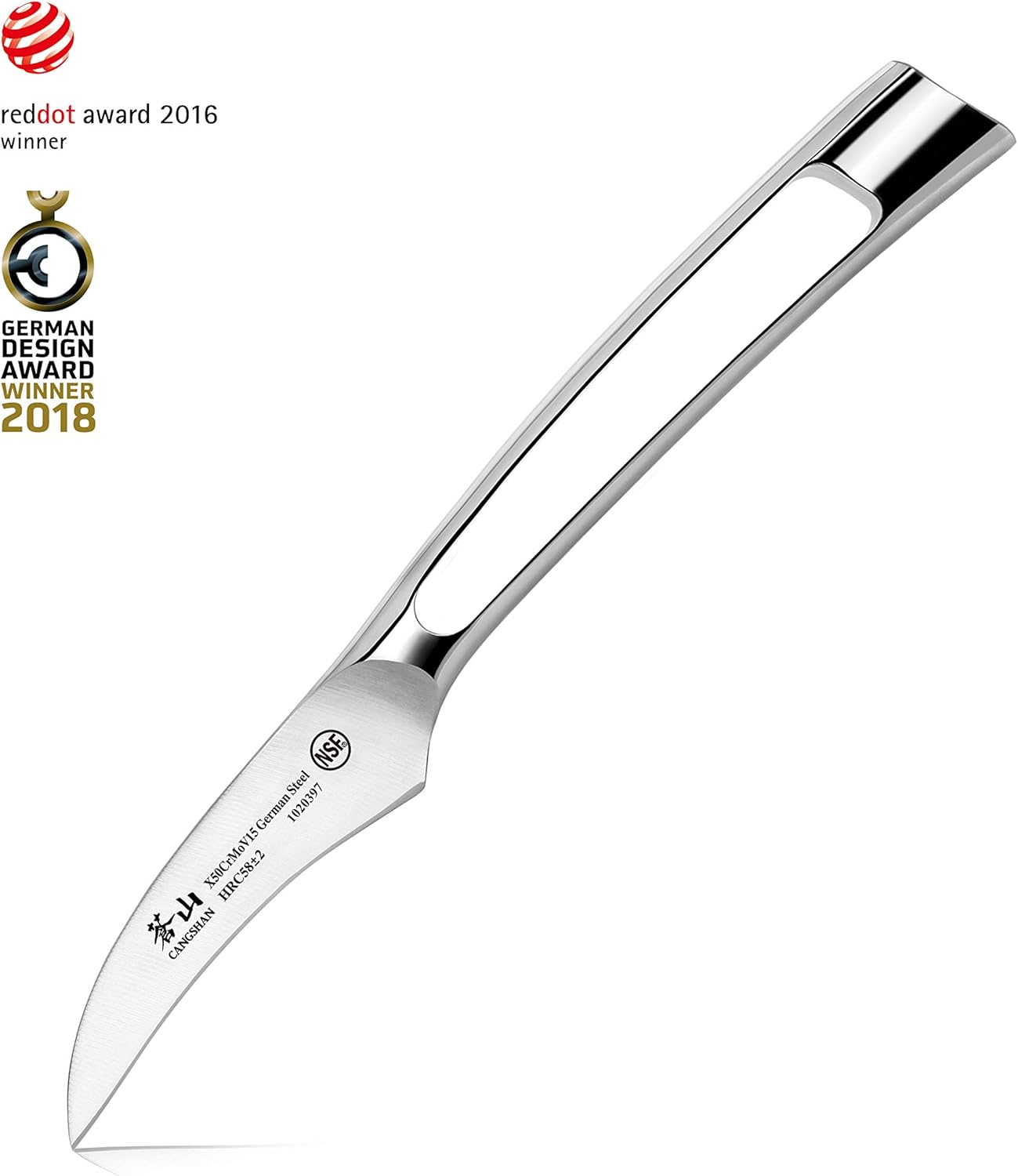 Cangshan N1 Series 1020397 German Steel Forged Peeling/Tourne Knife, 2.75-Inch Blade