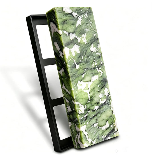 10000# Sharpening Stone, 5.9x1.97x0.79 Inch | Ultra Fine Polishing, Mirror Edge Stone, Non-slip Base, Natural Green Whetstone