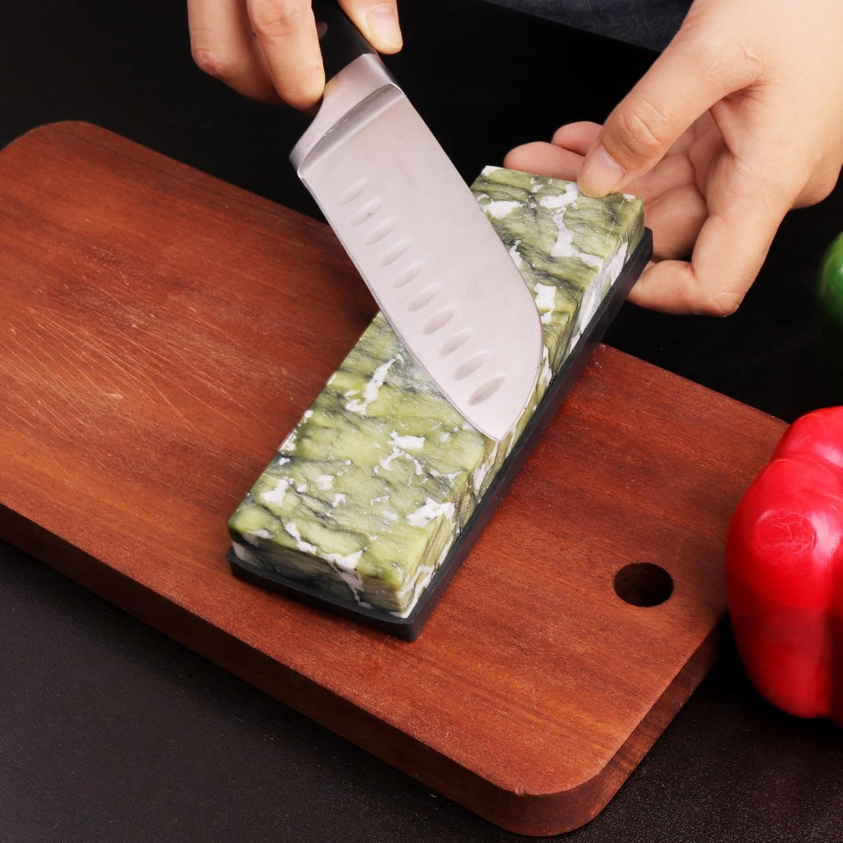 10000# Sharpening Stone, 5.9x1.97x0.79 Inch | Ultra Fine Polishing, Mirror Edge Stone, Non-slip Base, Natural Green Whetstone
