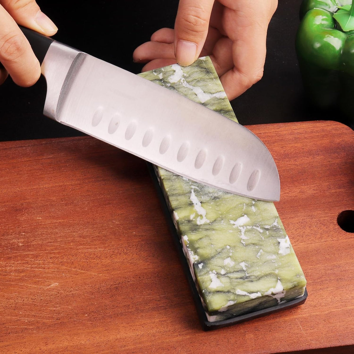 10000# Sharpening Stone, 5.9x1.97x0.79 Inch | Ultra Fine Polishing, Mirror Edge Stone, Non-slip Base, Natural Green Whetstone