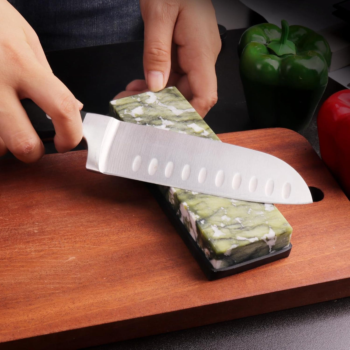 10000# Sharpening Stone, 5.9x1.97x0.79 Inch | Ultra Fine Polishing, Mirror Edge Stone, Non-slip Base, Natural Green Whetstone