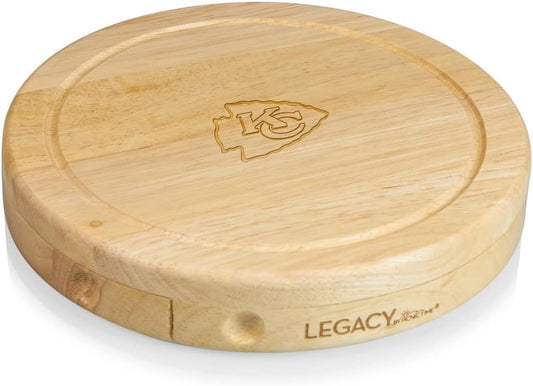 Picnic TIME NFL Brie Cheese Board and Knife Set - Charcuterie Board Set - Wood Cutting Board - Colors B