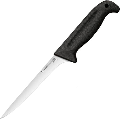 Cold Steel Commercial Series 6" Flexible German 4116 Stainless Steel Fixed Blade Narrow Straight Back Game & Fish Processing Cutting Boning Knife with Ergonomic Kray-Ex Handle