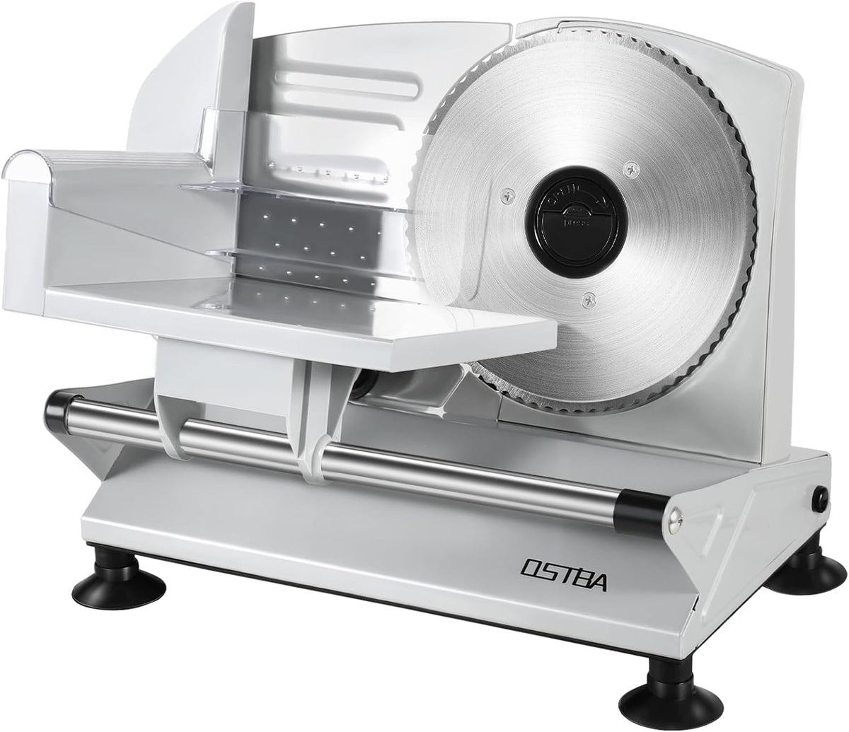 Meat Slicer Machine for Home, Electric Deli Food Slicer with Removable 6.7” Stainless Steel Blades, 0-15mm Adjustable Thickness, Easy to Clean, 150W, Ideal for Cold Cuts, Cheese, Bread, Fruit