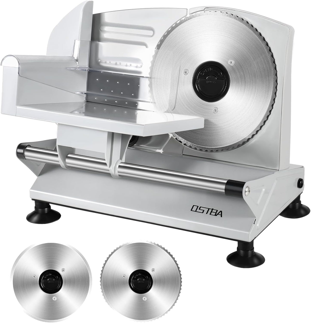 Meat Slicer Machine for Home, Electric Deli Food Slicer with Removable 6.7” Stainless Steel Blades, 0-15mm Adjustable Thickness, Easy to Clean, 150W, Ideal for Cold Cuts, Cheese, Bread, Fruit