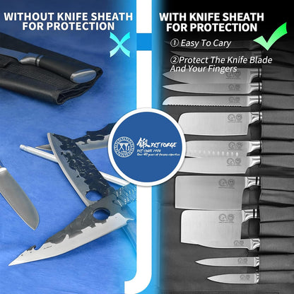 Knives Authentic Since 1986,Chef Knife Professional Set with Bag,Cleaver Butcher Knife for Meat Cutting Bag