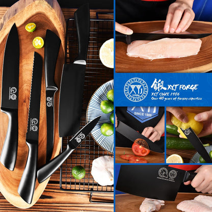 Knives Authentic Since 1986,Chef Knife Professional Set with Bag,Cleaver Butcher Knife for Meat Cutting Bag