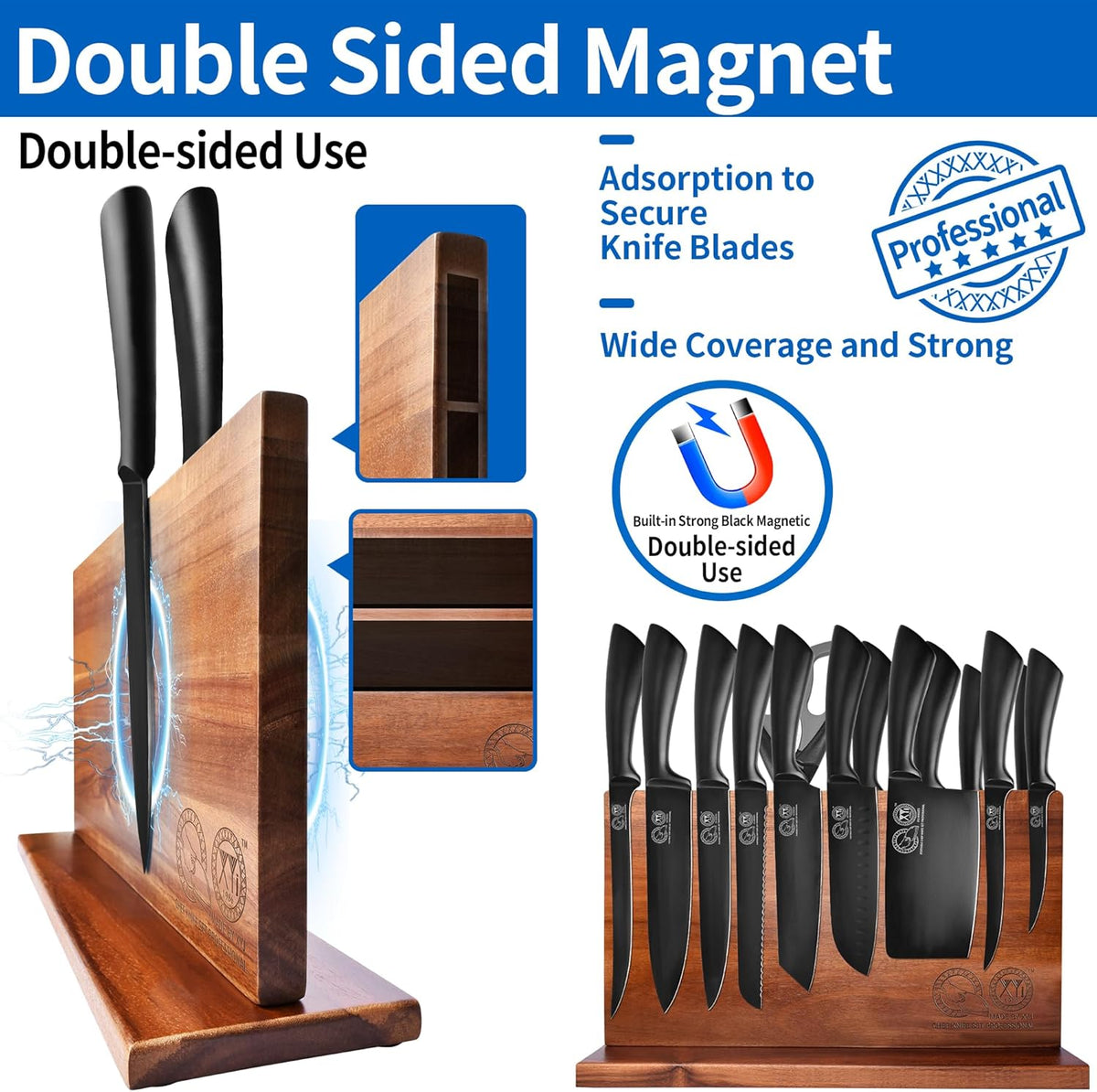 Knives Authentic Since 1986,Chef Knife Professional Set with Bag,Cleaver Butcher Knife for Meat Cutting Bag