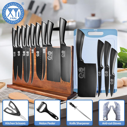 Knives Authentic Since 1986,Chef Knife Professional Set with Bag,Cleaver Butcher Knife for Meat Cutting Bag