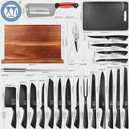 Knives Authentic Since 1986,Chef Knife Professional Set with Bag,Cleaver Butcher Knife for Meat Cutting Bag