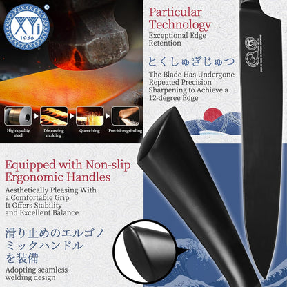 Knives Authentic Since 1986,Chef Knife Professional Set with Bag,Cleaver Butcher Knife for Meat Cutting Bag