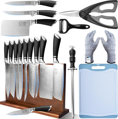 Knives Authentic Since 1986,Chef Knife Professional Set with Bag,Cleaver Butcher Knife for Meat Cutting Bag