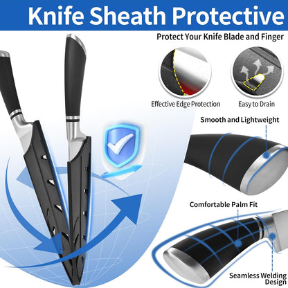 Knives Authentic Since 1986,Chef Knife Professional Set with Bag,Cleaver Butcher Knife for Meat Cutting Bag
